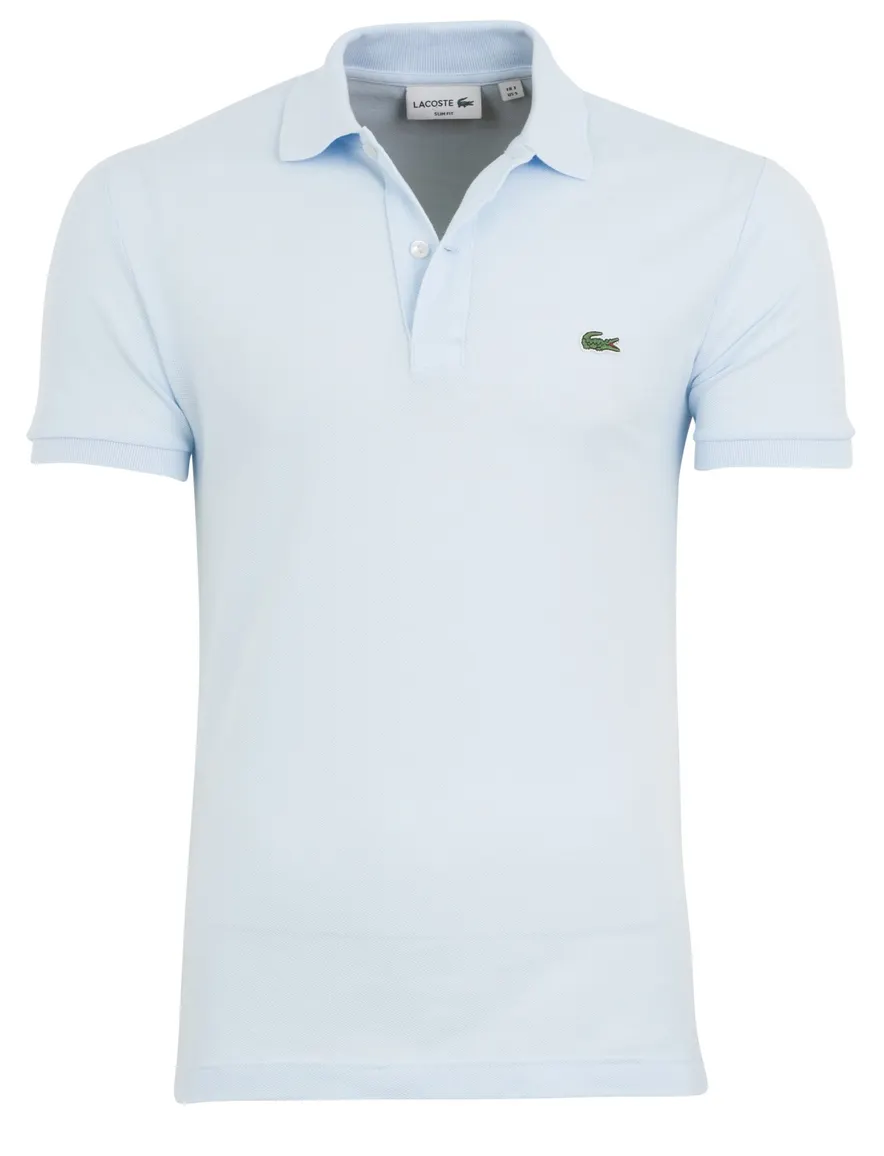 Lacoste polo slim fit lichtblauw effen katoen