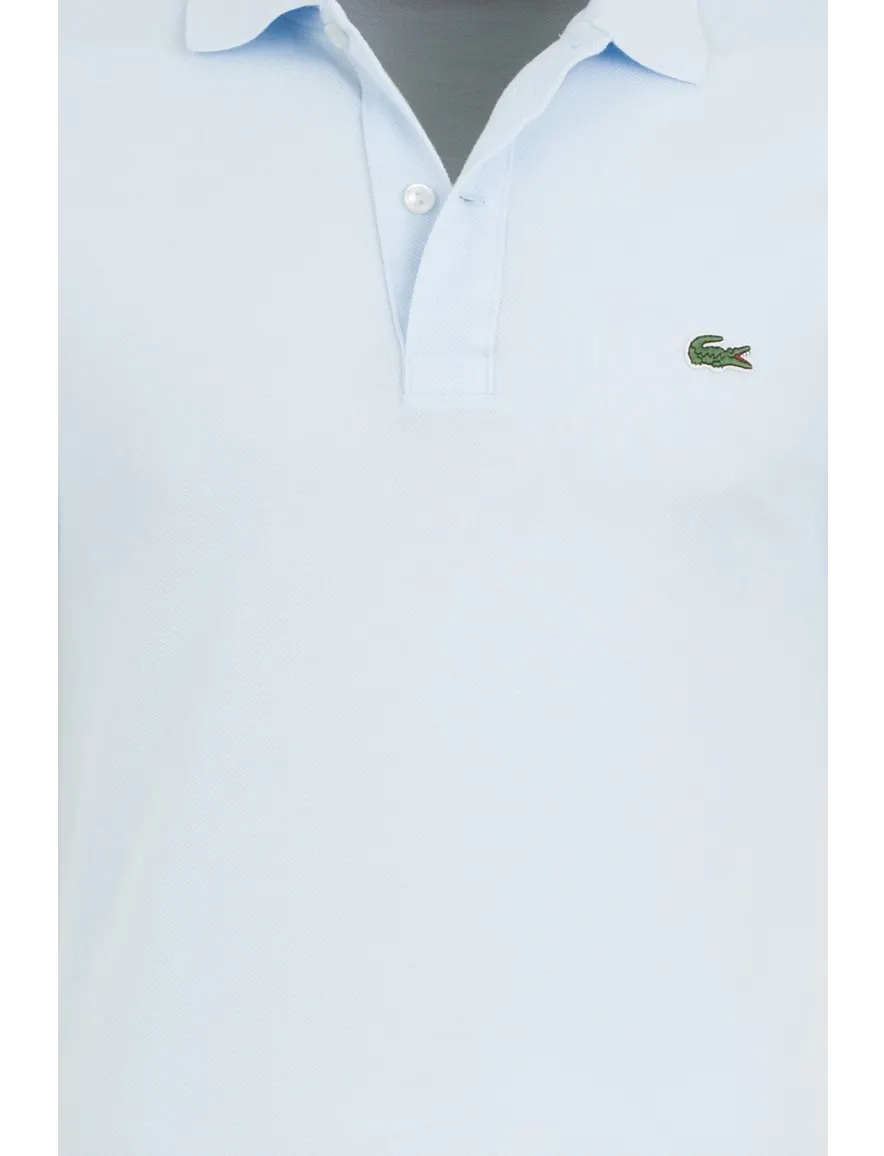 Lacoste polo slim fit lichtblauw effen katoen