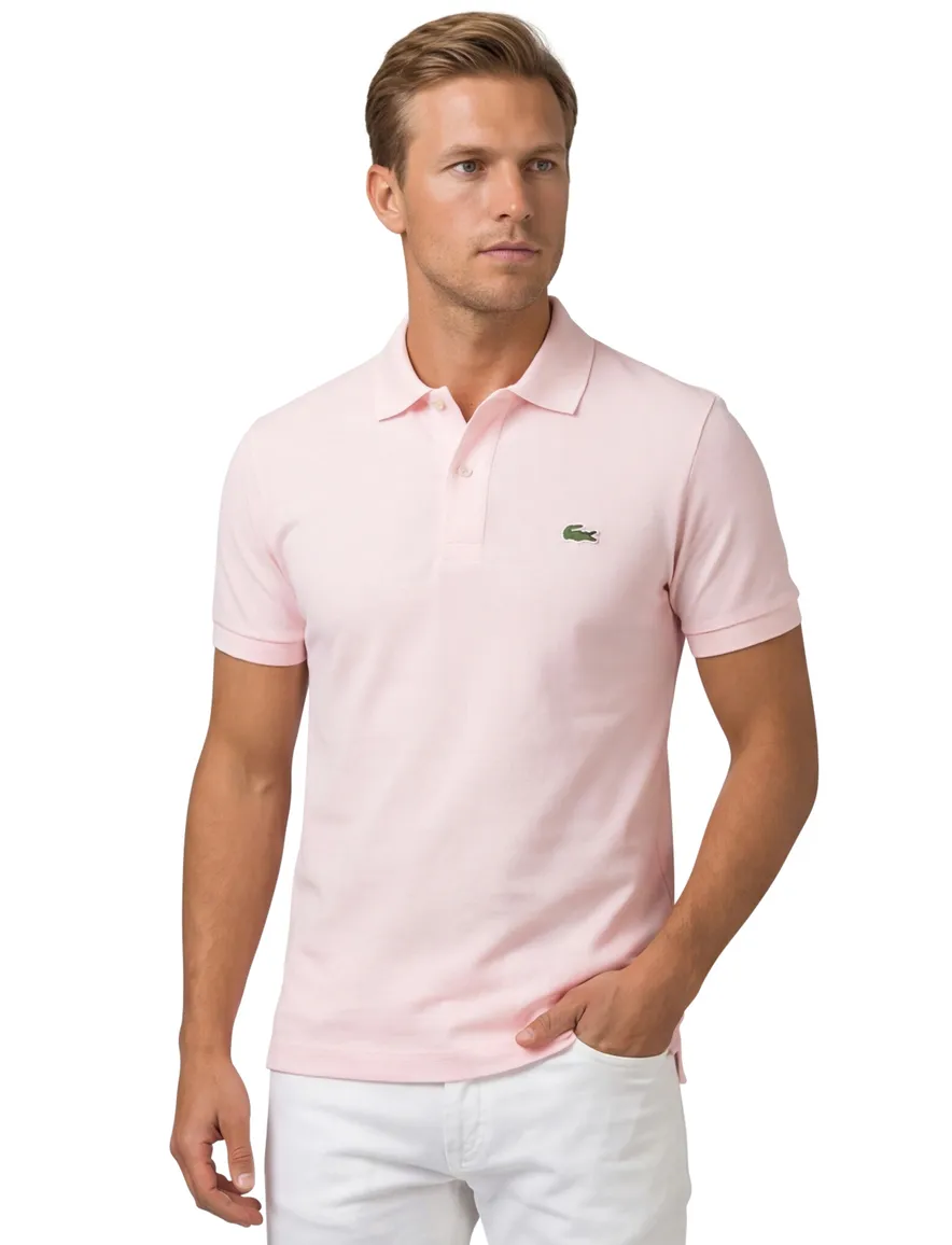 Lichtroze polo Lacoste Slim Fit