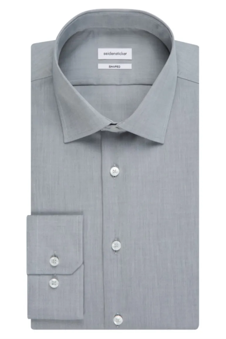 Seidensticker Shaped shirt grijs chambray