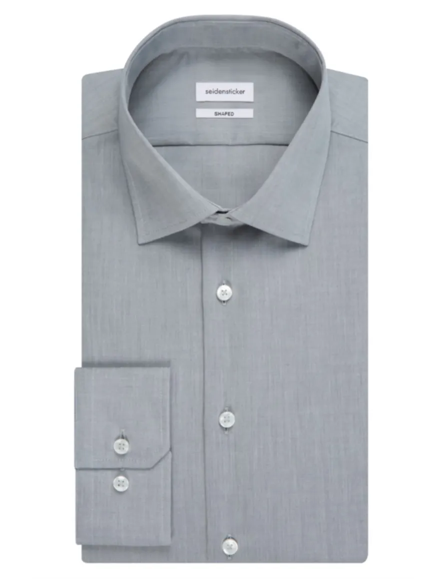 Seidensticker Shaped shirt grijs chambray
