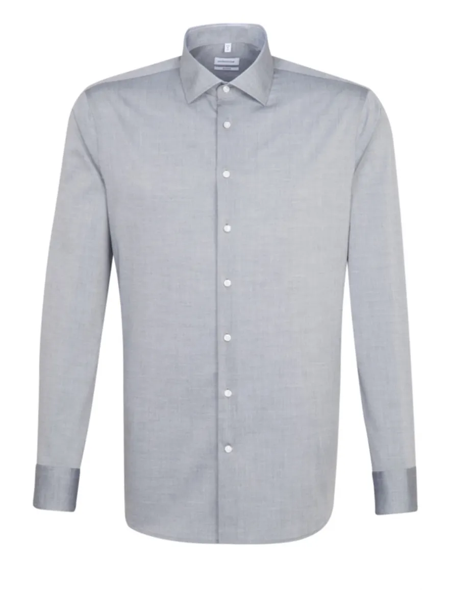 Seidensticker Shaped shirt grijs chambray