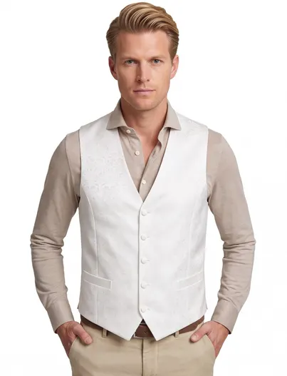 Digel gilet Digel Lambert wit geprint