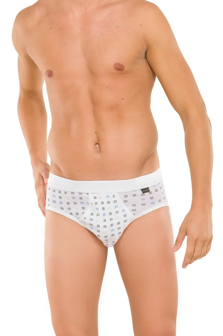 5=4 Schiesser slip wit motief 2-pack