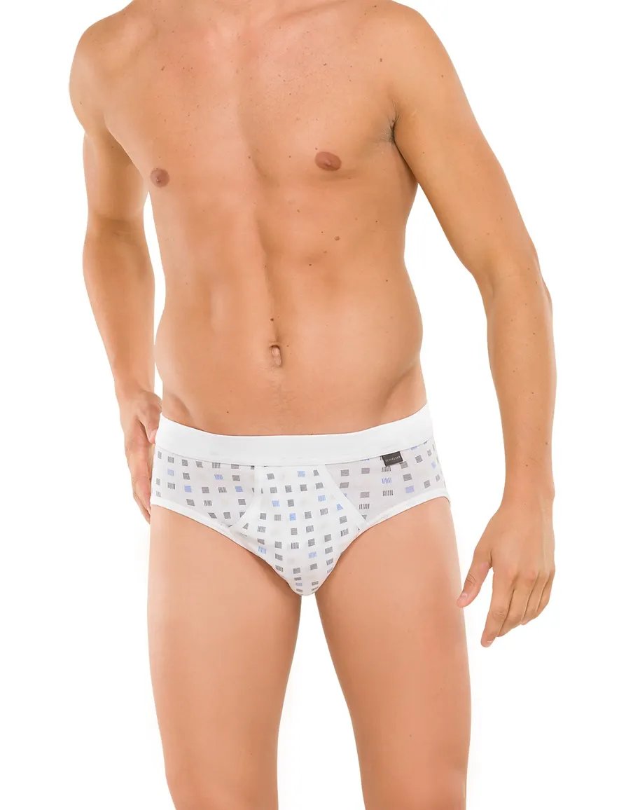 5=4 Schiesser slip wit motief 2-pack