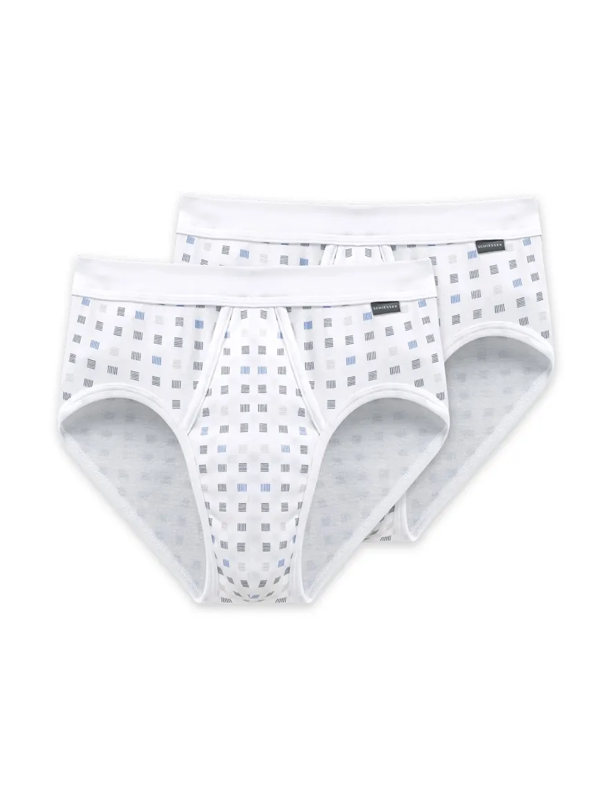 5=4 Schiesser slip wit motief 2-pack