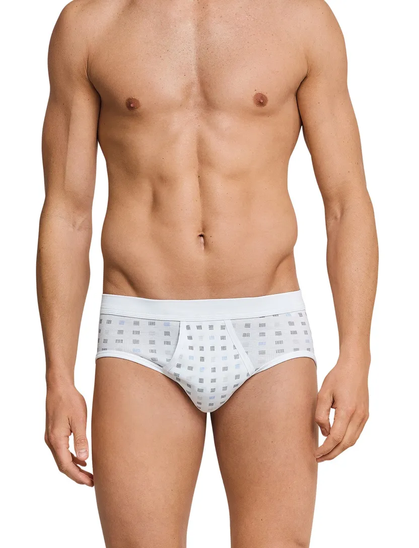 5=4 Schiesser slip wit motief 2-pack