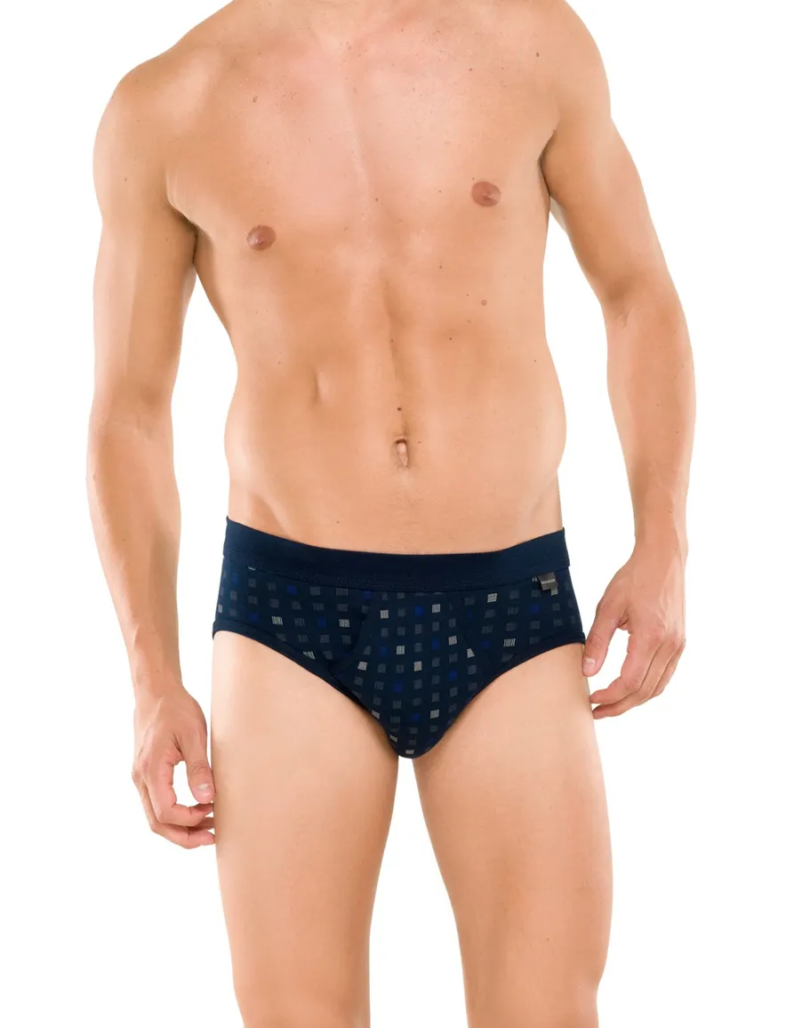 5=4 Schiesser slip donkerblauw motief 2-pack