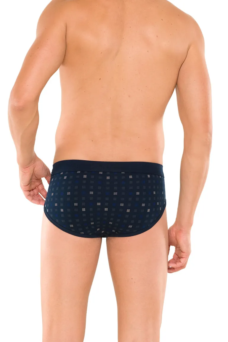 5=4 Schiesser Essentials slip donkerblauw motief 2-pack katoen