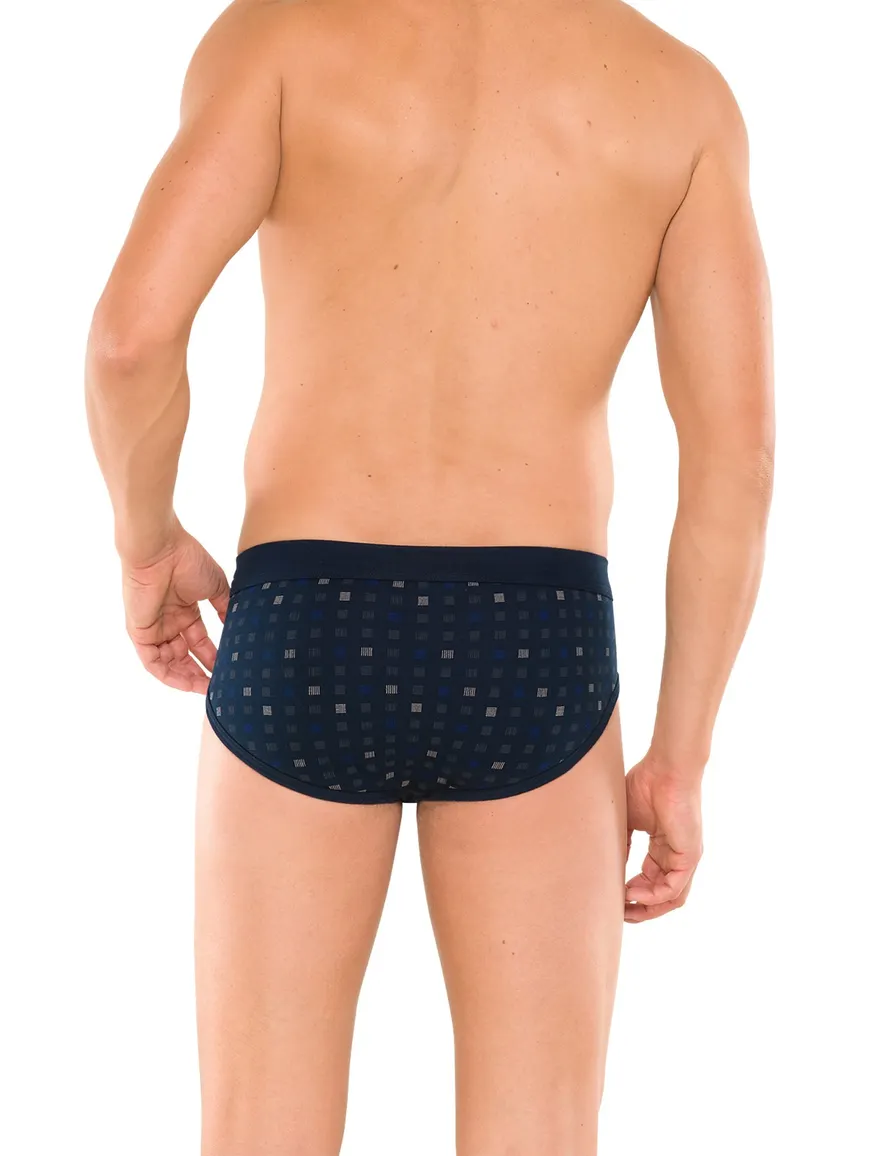 5=4 Schiesser slip donkerblauw motief 2-pack