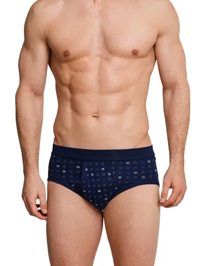Schiesser 5=4 Schiesser slip donkerblauw motief 2-pack