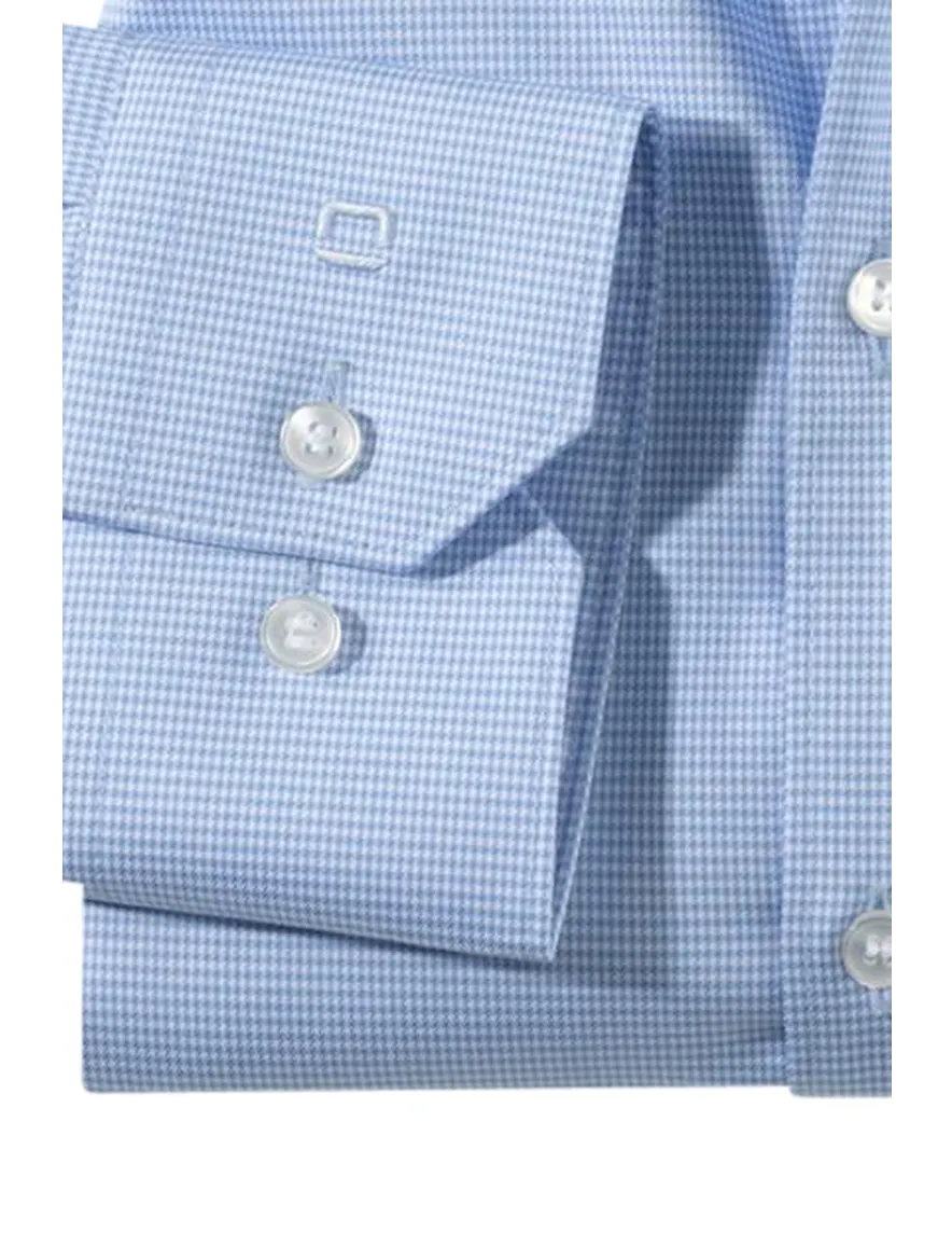Olymp overhemd No. 6 super slim fit ruitjes blauw