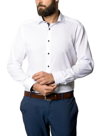 Eterna Eterna modern fit overhemd wit mouwlengte 7