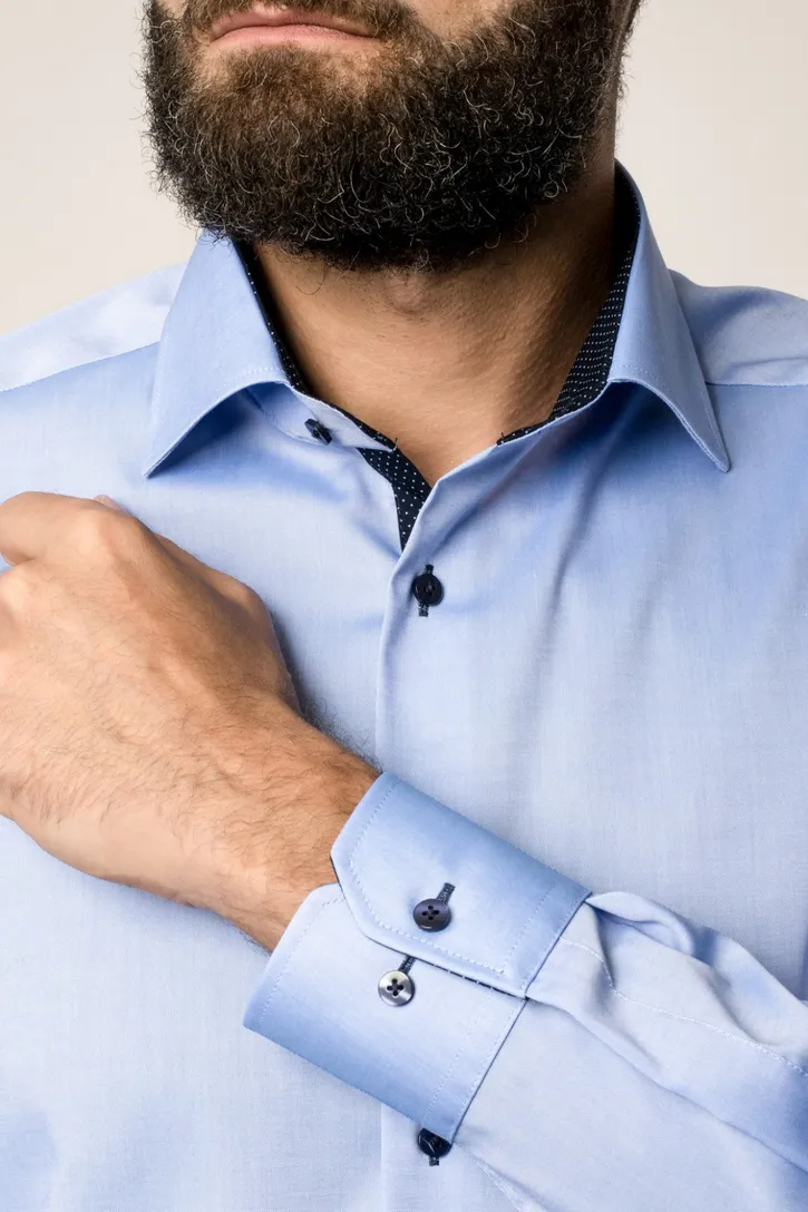Eterna mouwlengte 7 overhemd blauw modern fit