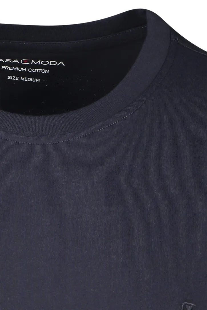 katoenen Casa Moda t-shirt effen donkerblauw