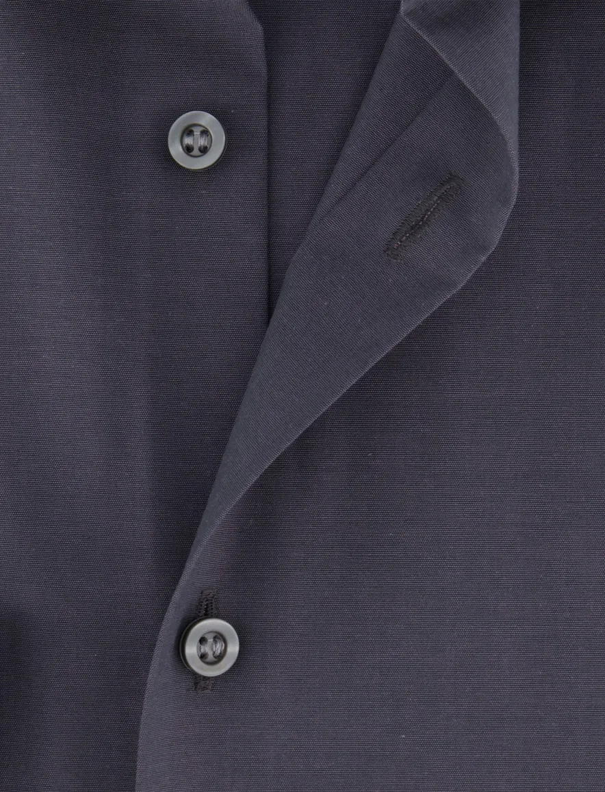 Olympslim fit katoenen overhemd grijs effen
