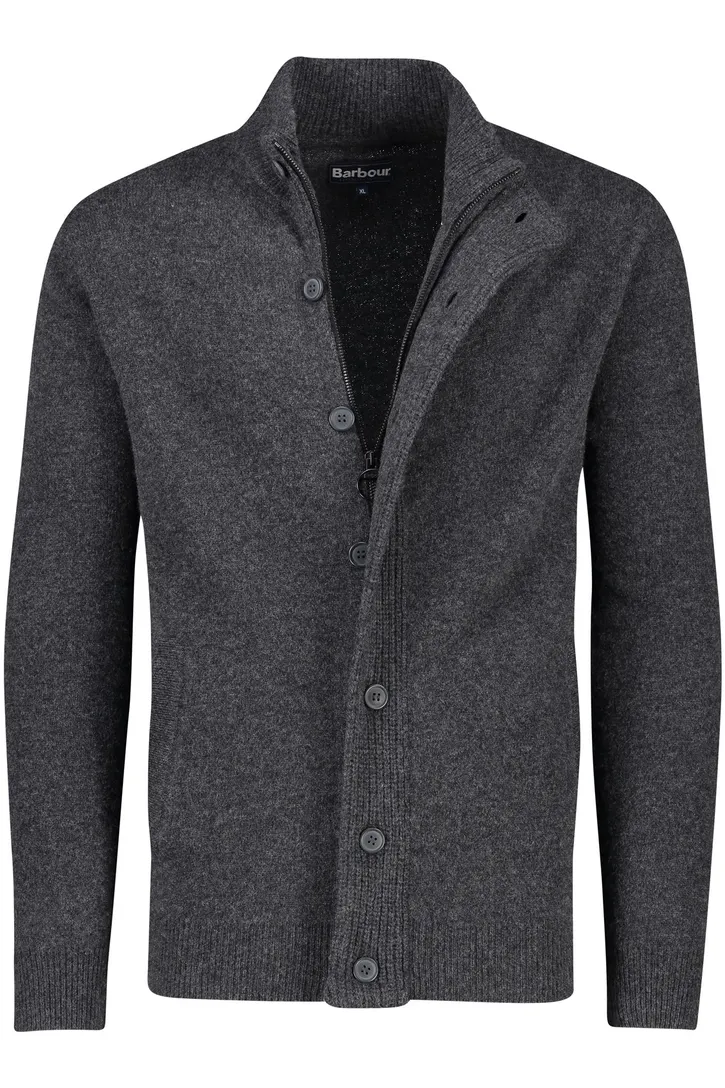Vest Barbour antraciet gemêleerd