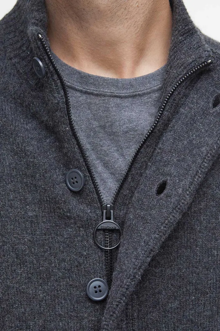 Vest Barbour antraciet gemêleerd