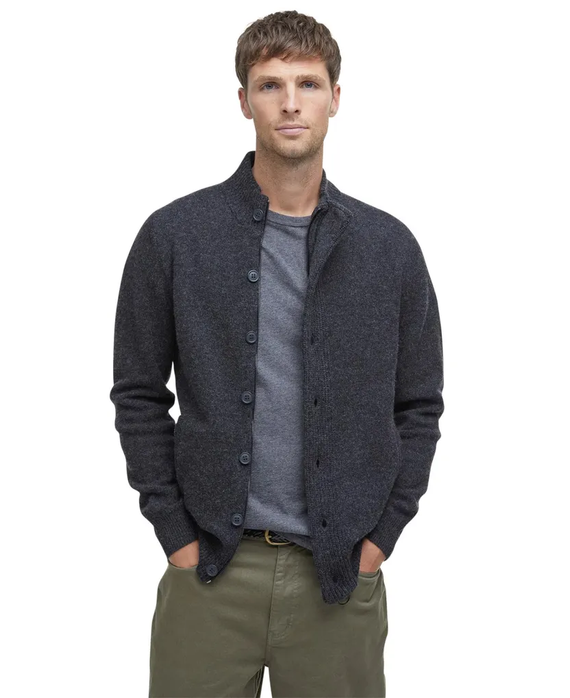 Vest Barbour antraciet gemêleerd