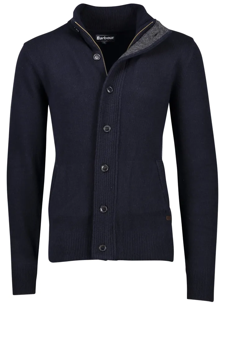 Barbour lamswollen vest opstaande kraag donkerblauw