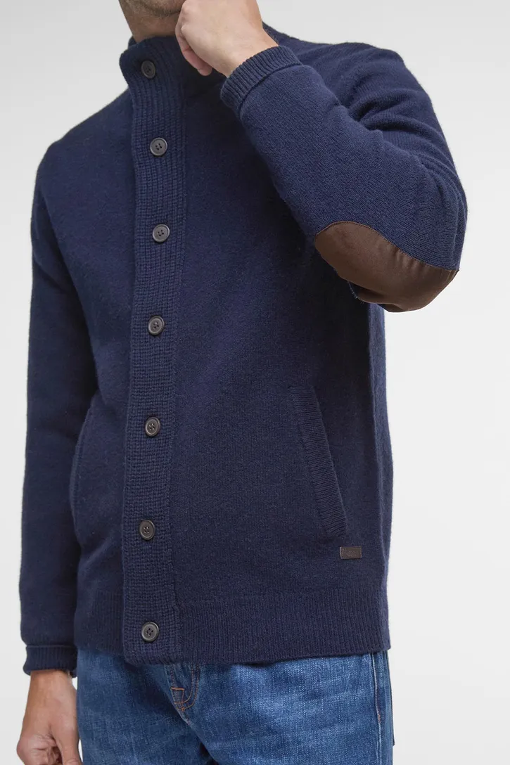 Barbour lamswollen vest opstaande kraag donkerblauw