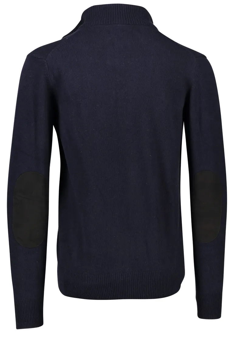 Barbour lamswollen vest opstaande kraag donkerblauw rits + knoop effen