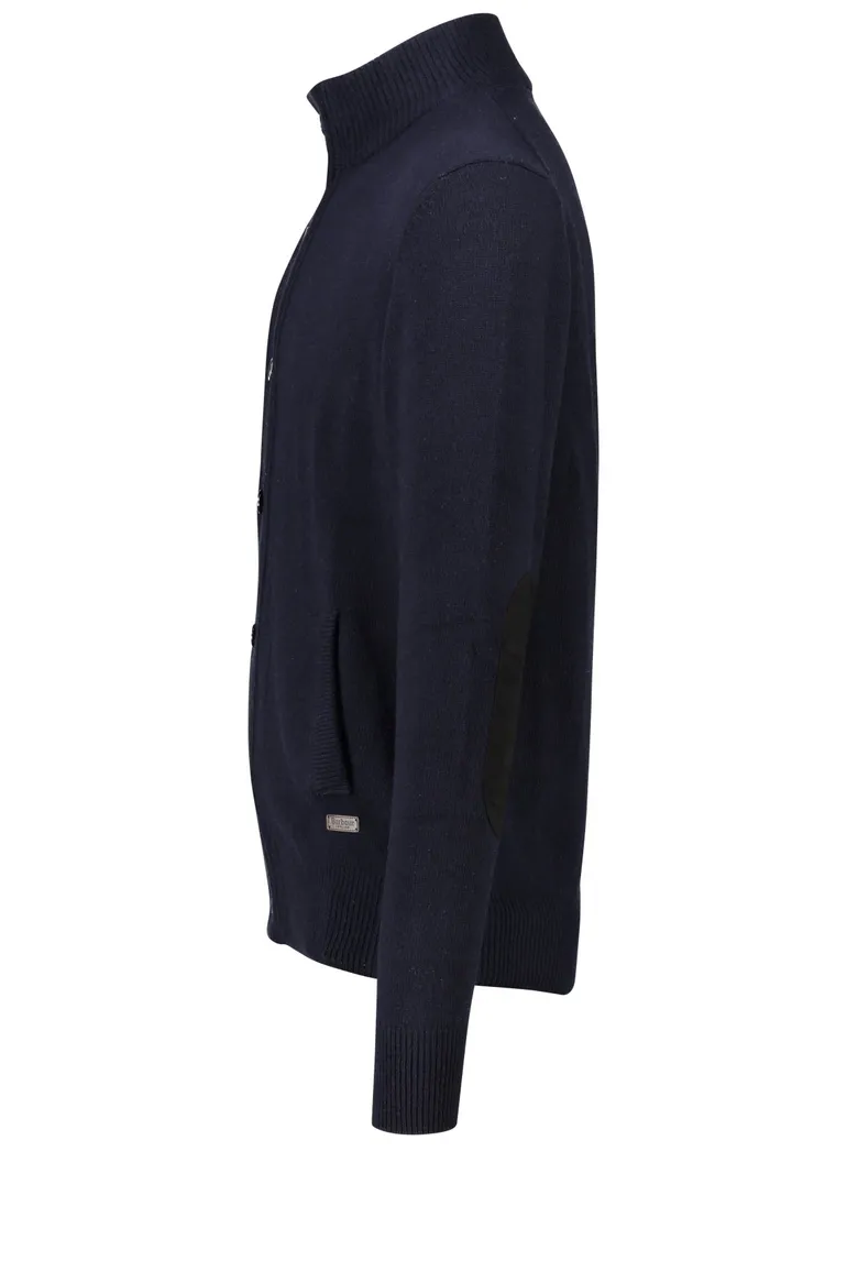 Barbour lamswollen vest opstaande kraag donkerblauw rits + knoop effen