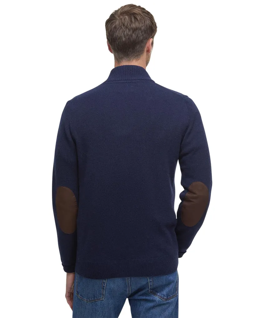 Barbour lamswollen vest opstaande kraag donkerblauw