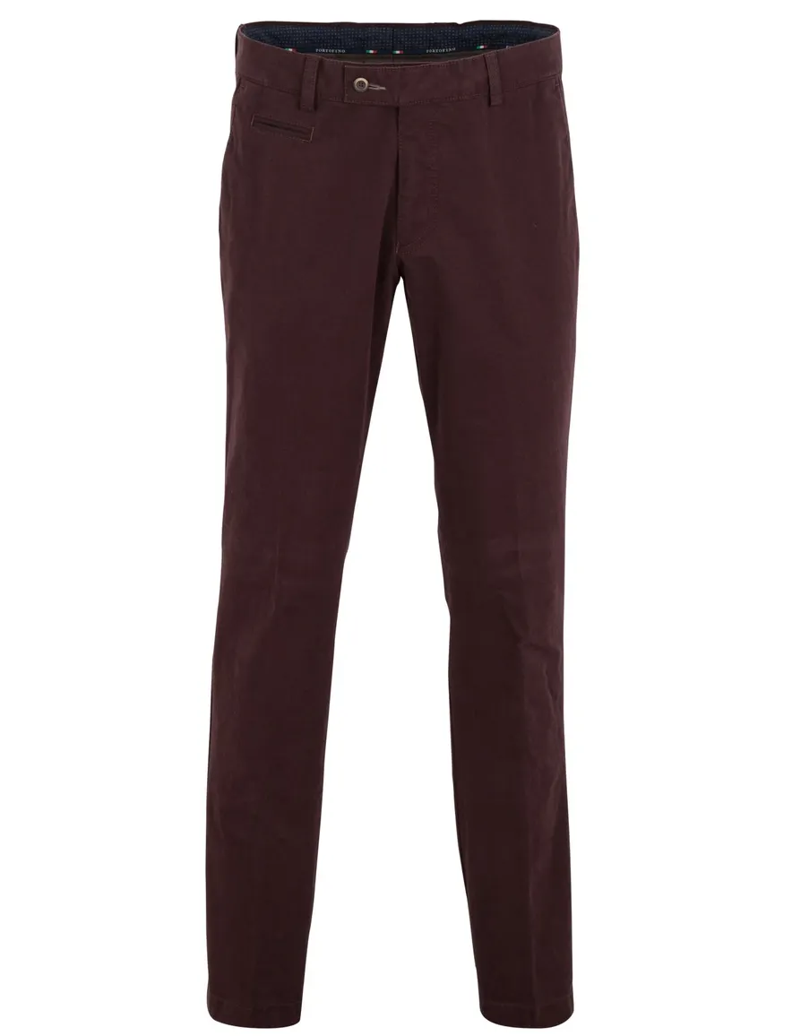 Broek Portofino aubergine slim fit