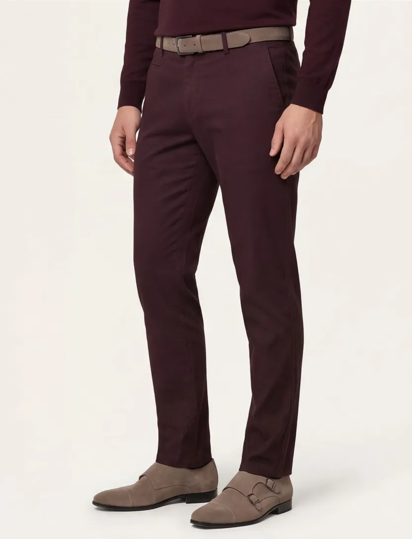Portofino slim fit chino aubergine Ghibli