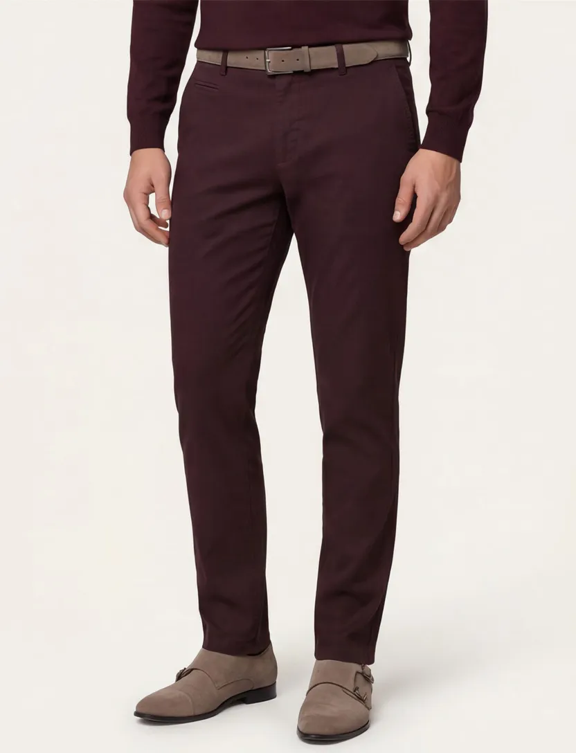 Portofino slim fit chino aubergine Ghibli