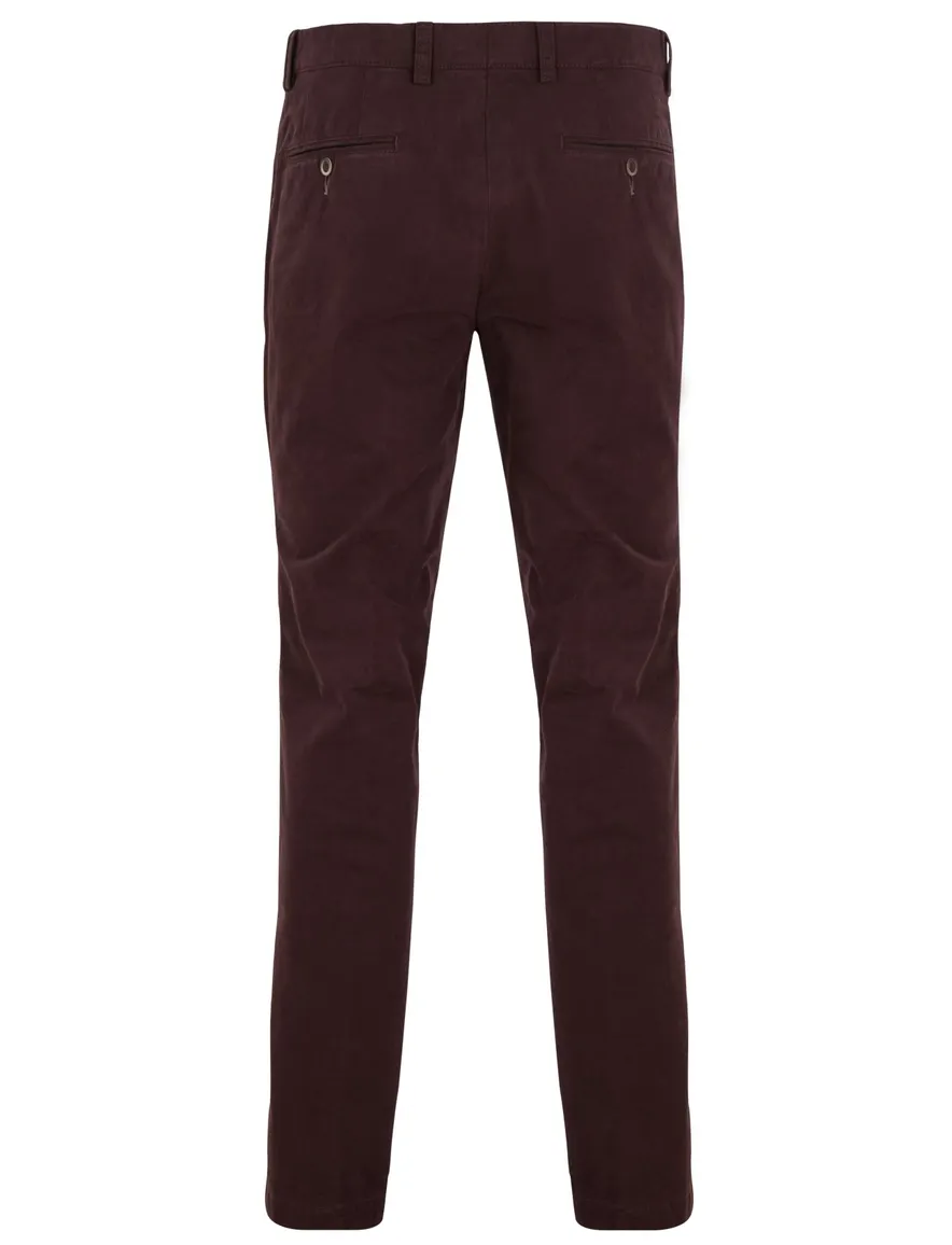 Broek Portofino aubergine slim fit