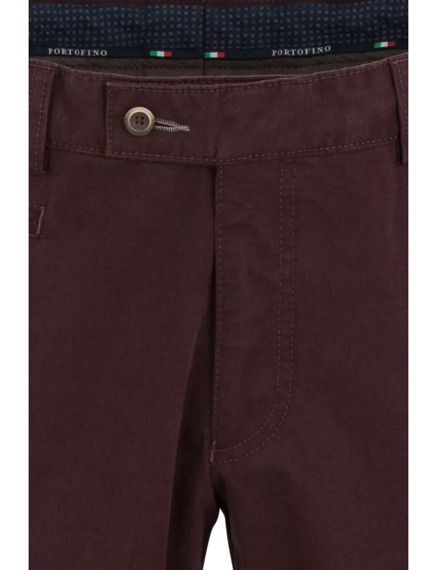 Broek Portofino aubergine slim fit