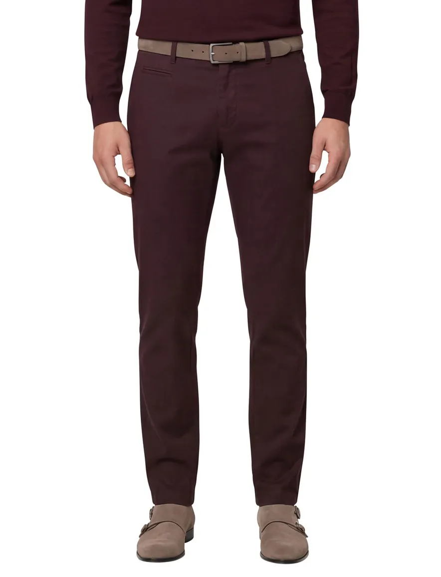 Broek Portofino aubergine slim fit