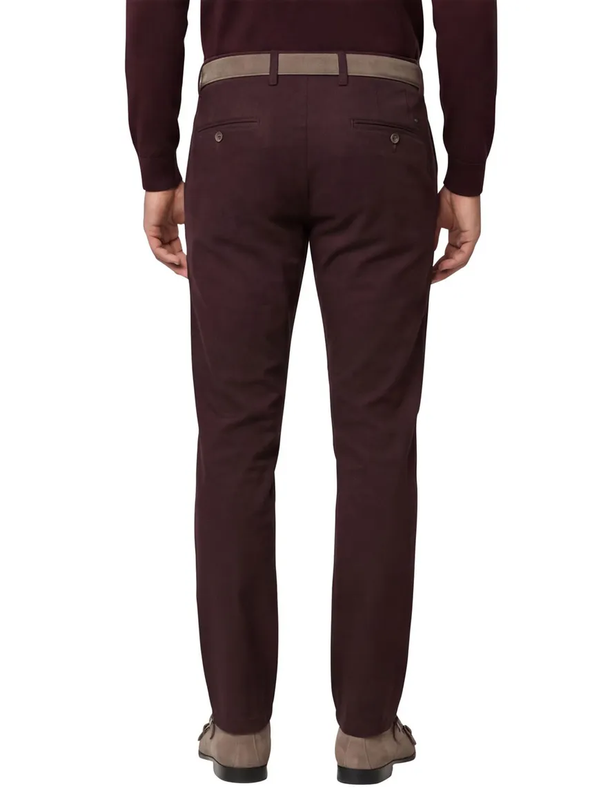 Broek Portofino aubergine slim fit