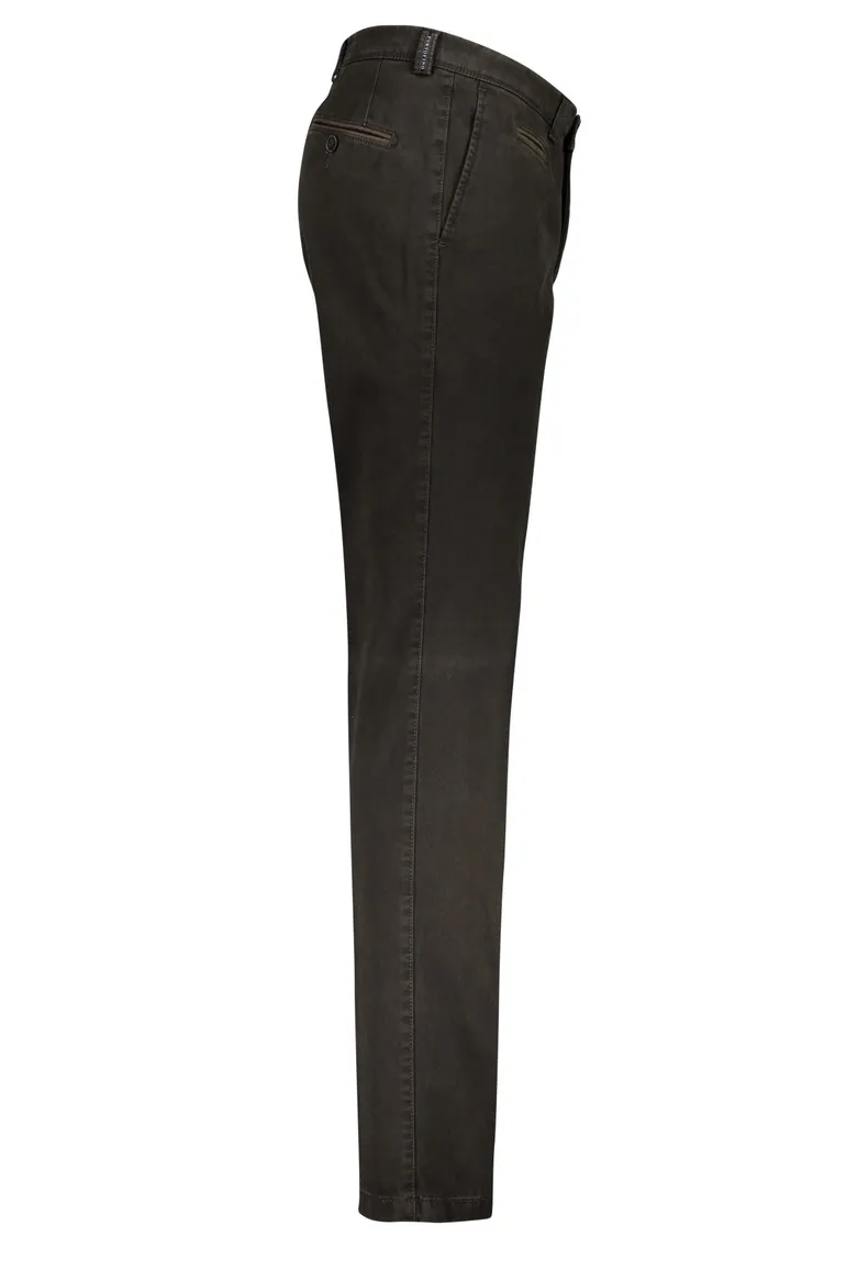 Portofino slim fit pantalon donkerbruin