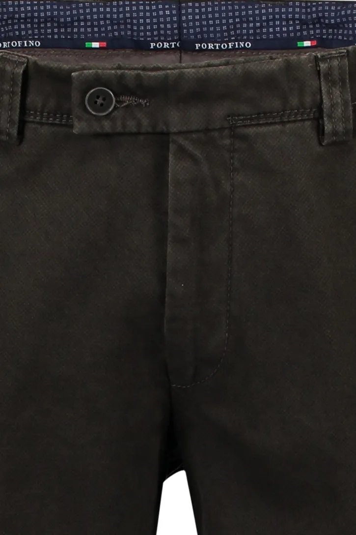 Portofino broek slim fit donkerbruin