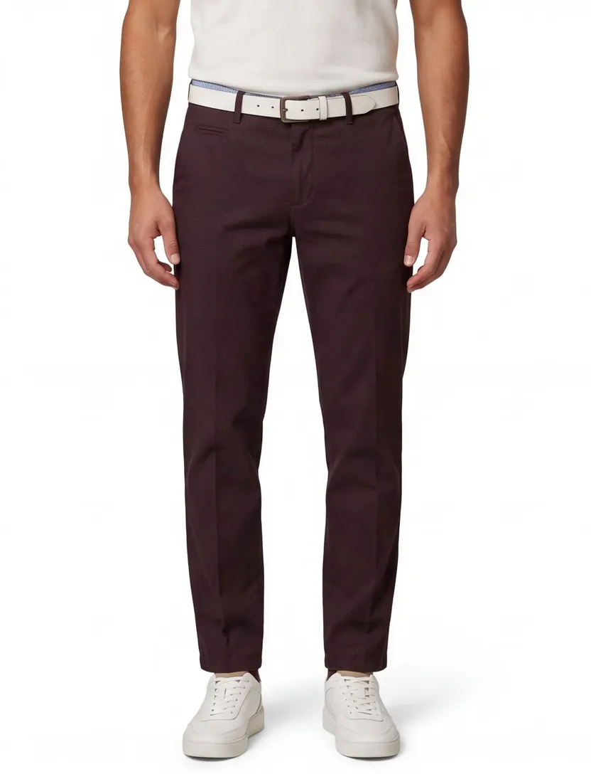 Pantalon Portofino bordeaux slim fit