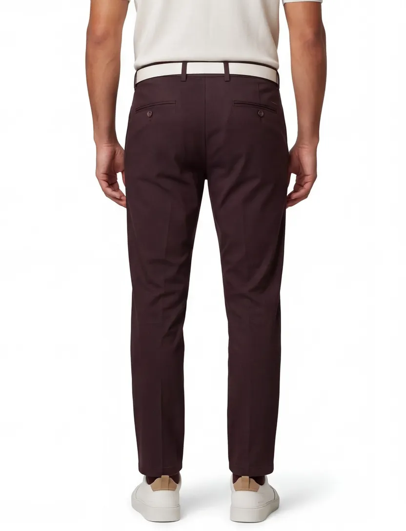Pantalon Portofino bordeaux slim fit