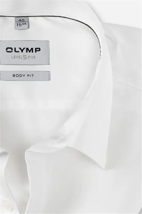 Olymp overhemd mouwlengte 7 Level Five extra slim fit wit effen katoen body fit