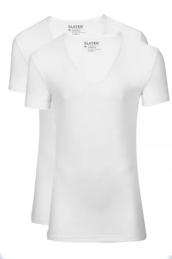 Slater t-shirt Slater effen katoen wit
