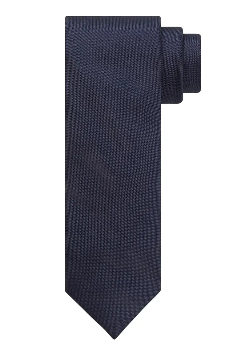 Stropdas Profuomo effen donkerblauw structuur