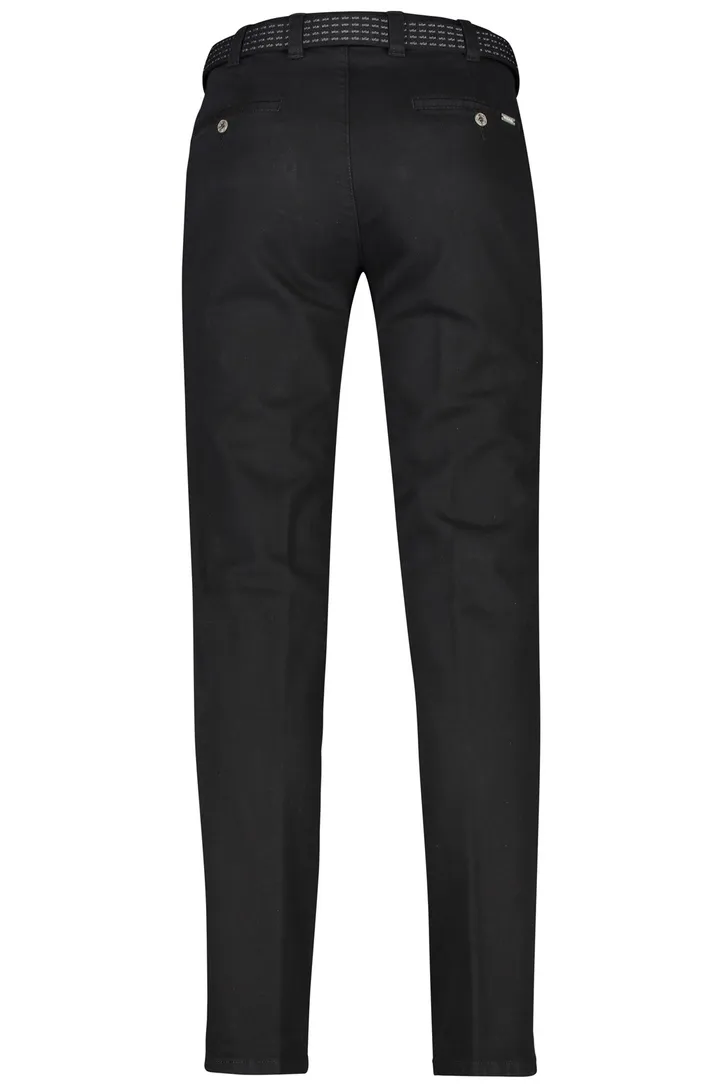 M.E.N.S. pantalon met riem Madrid zwart