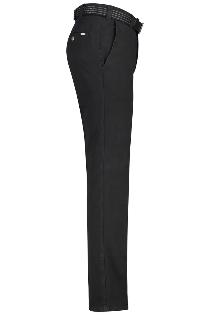 M.E.N.S. pantalon met riem Madrid zwart