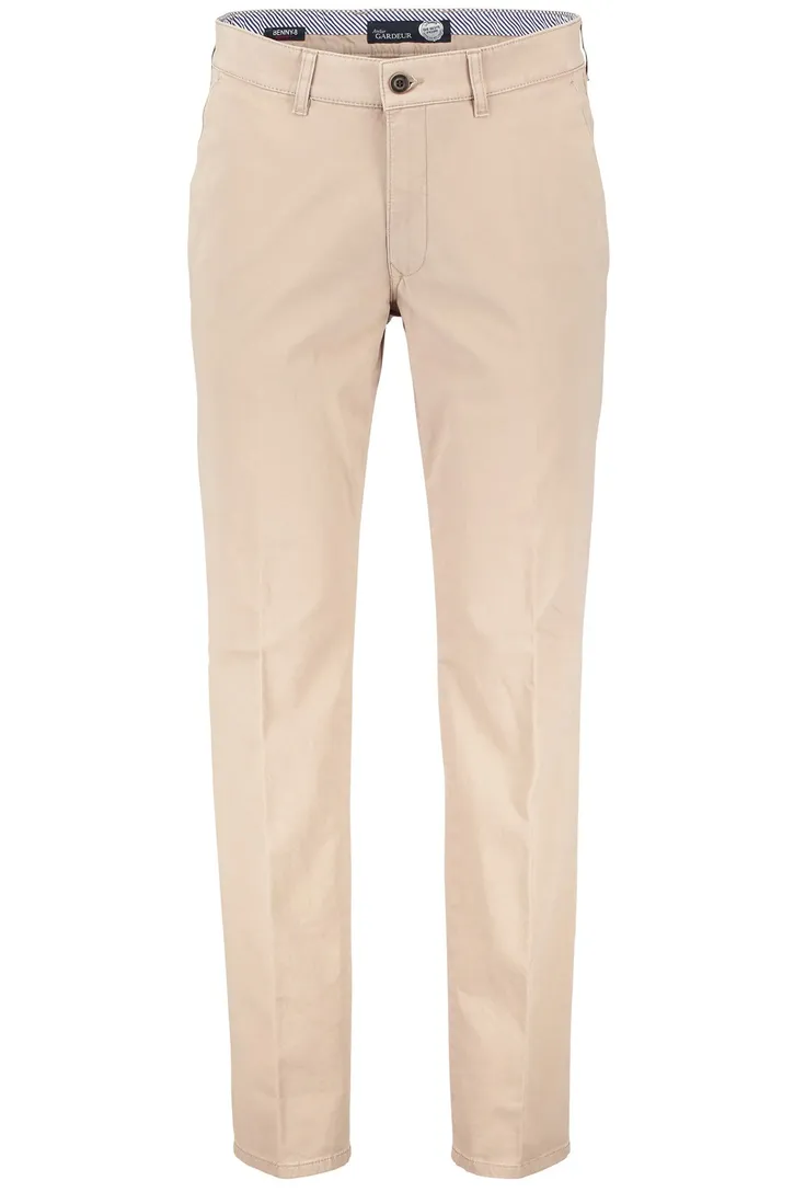 Gardeur broek Benny beige flatfront katoen