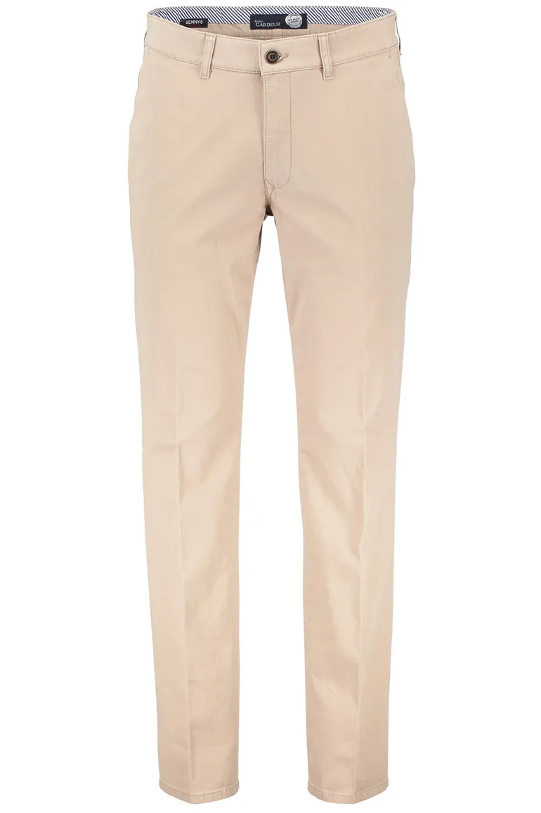 Katoenen chino Gardeur flat front beige Benny