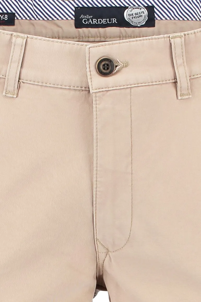 Katoenen chino Gardeur flat front beige Benny