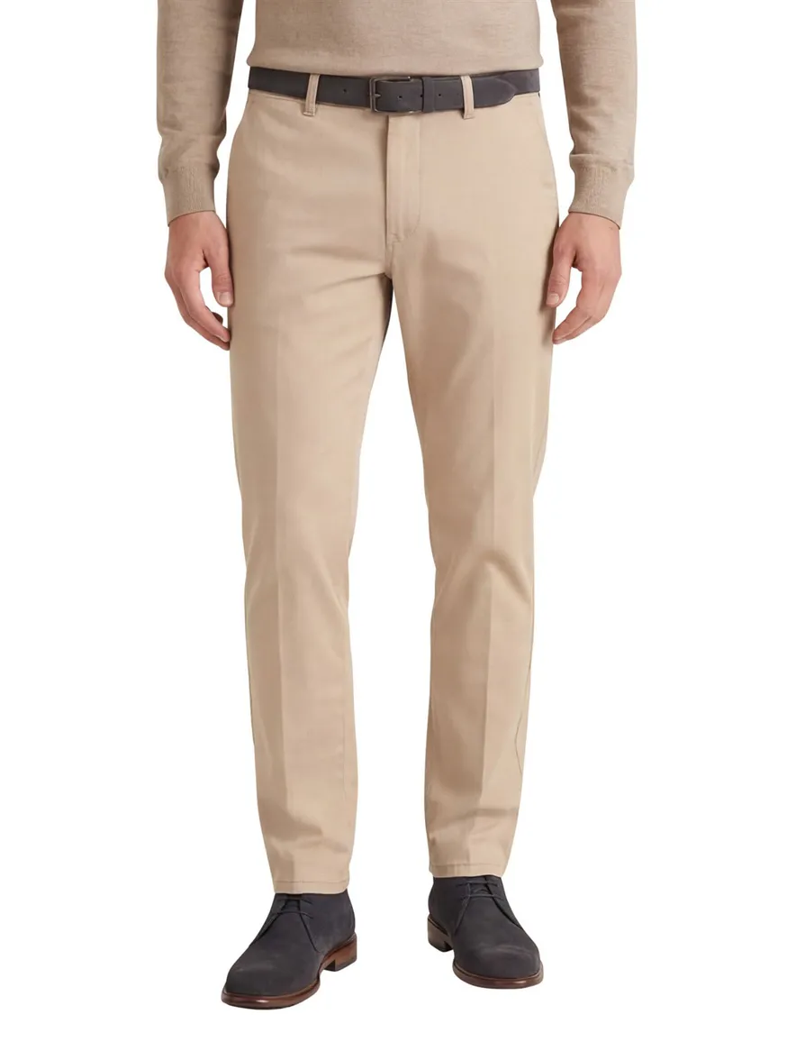 Katoenen chino Gardeur flat front beige Benny