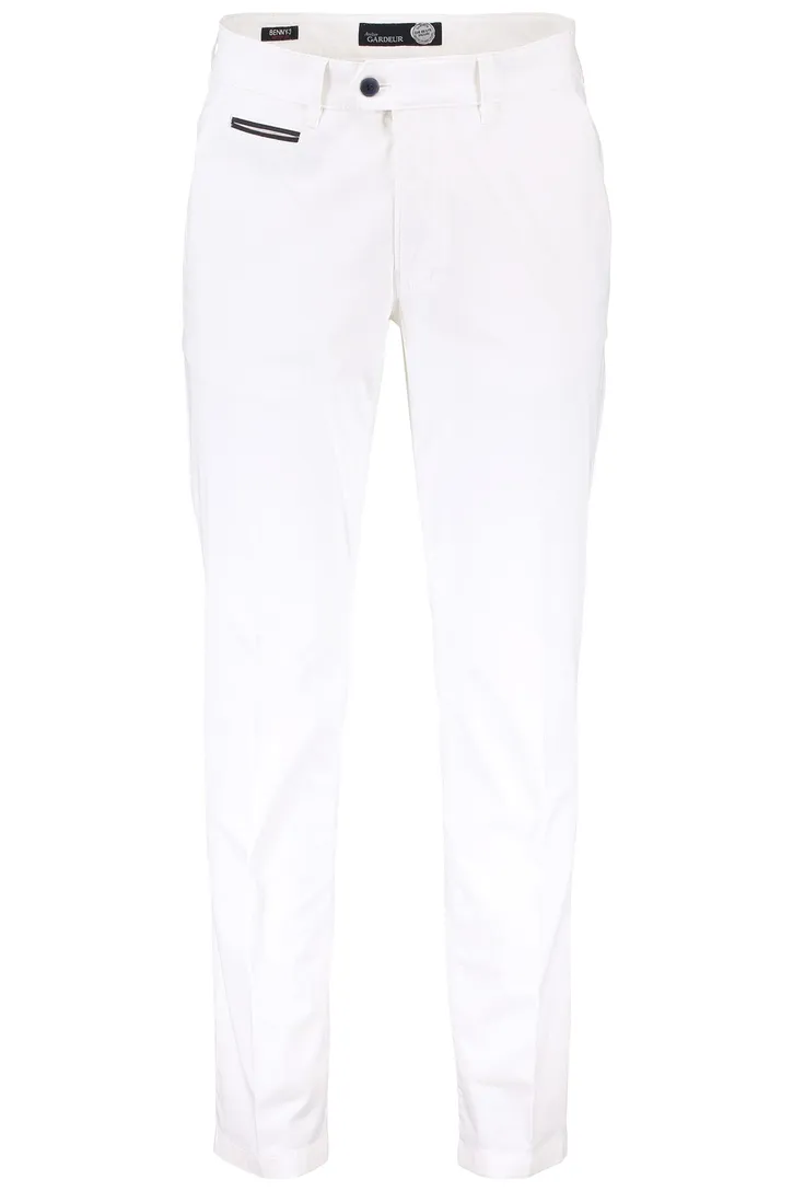 Gardeur pantalon katoen Benny wit