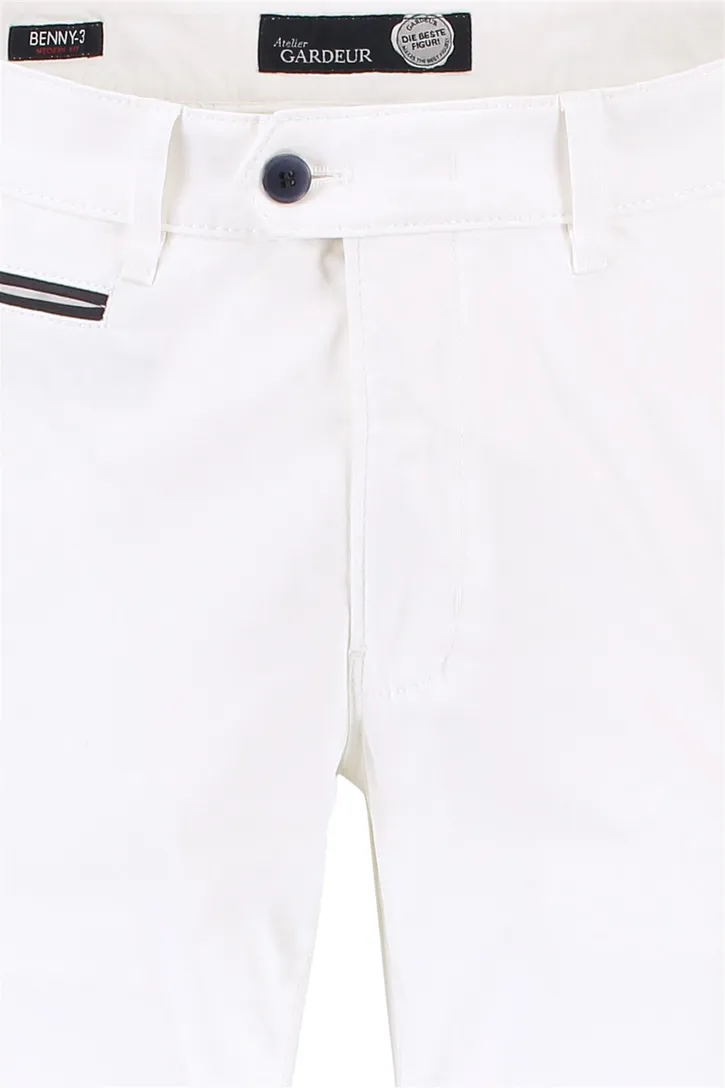 Gardeur pantalon katoen Benny wit